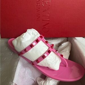Valentino Garavani Rockstud PVC Thong Sandals